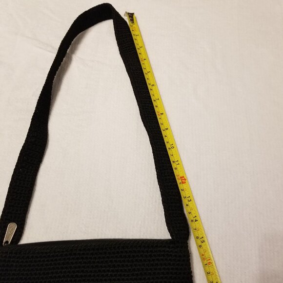 The Sak Crossbody Crochet Bag Black Satchel Small Side Purse Full Zip - Picture 13 of 13